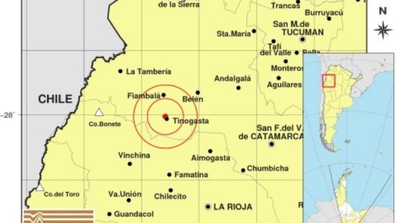 Temblor cerca de Tinogasta
