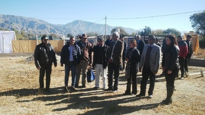 Gómez en los festejos de la Escuela N°78