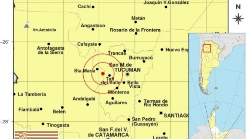 Temblor en Tucumán se sintió en Catamarca