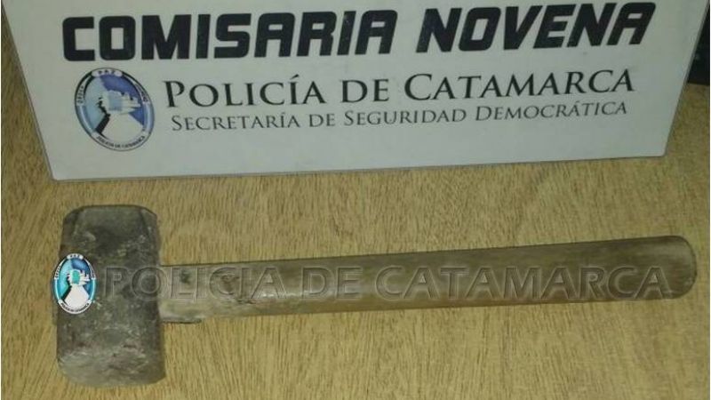 Intentó agredir a policías con una maza