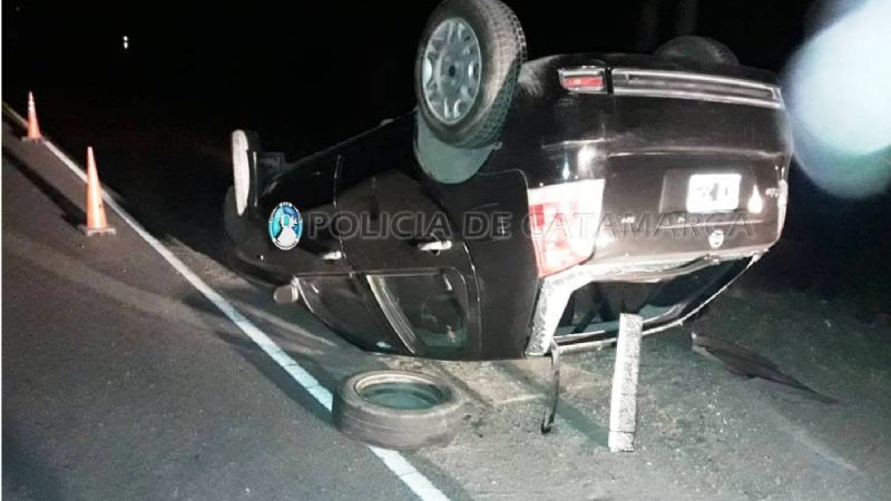 Menor al volante protagonizó un vuelco en la ruta 1