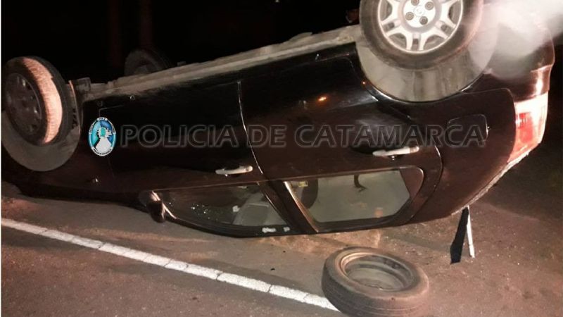Menor al volante protagonizó un vuelco en la ruta 1