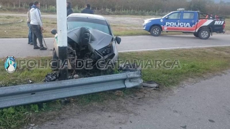 Chocó contra un poste en La Merced