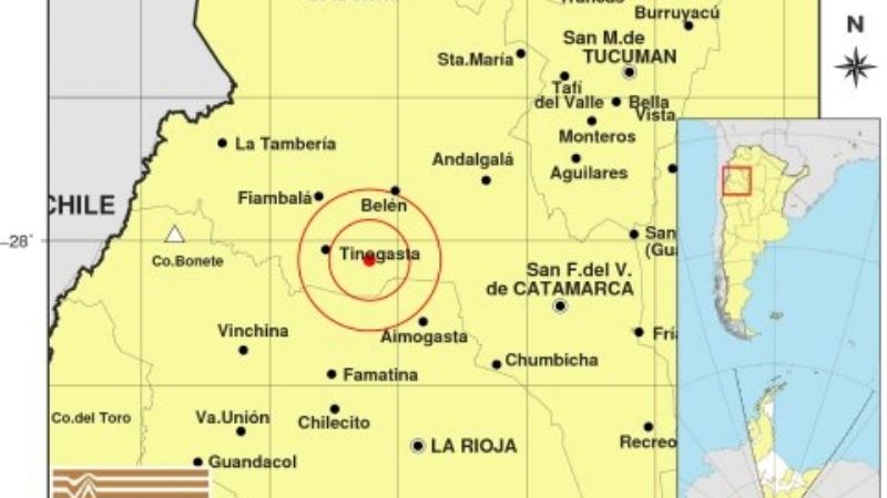 Leve sismo con epicentro en Tinogasta