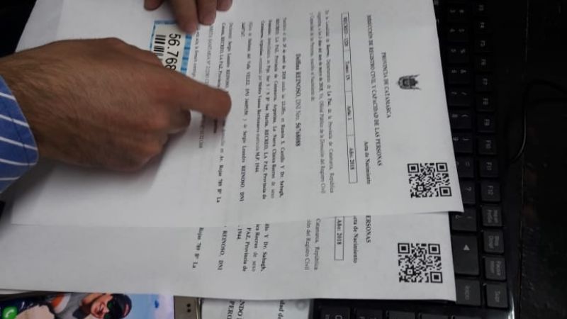 Primera inscripción digital de un nacimiento en Recreo