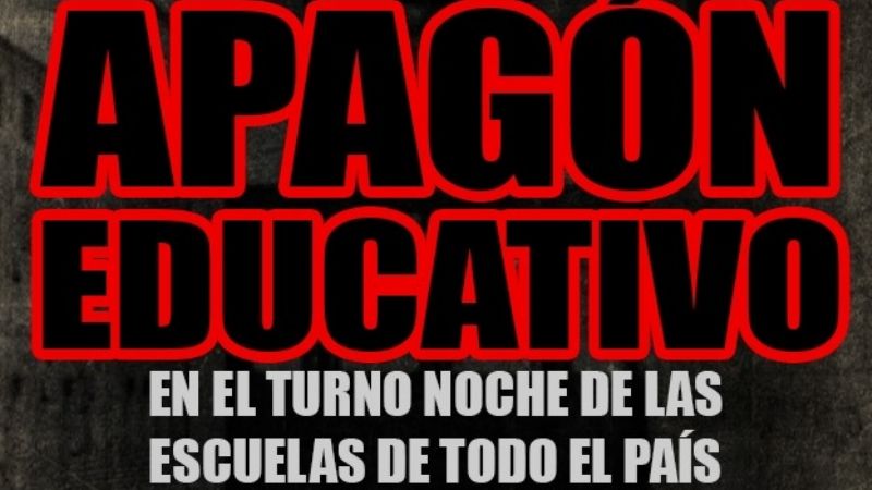 Apagón en escuelas en contra de los tarifazos y la reforma laboral