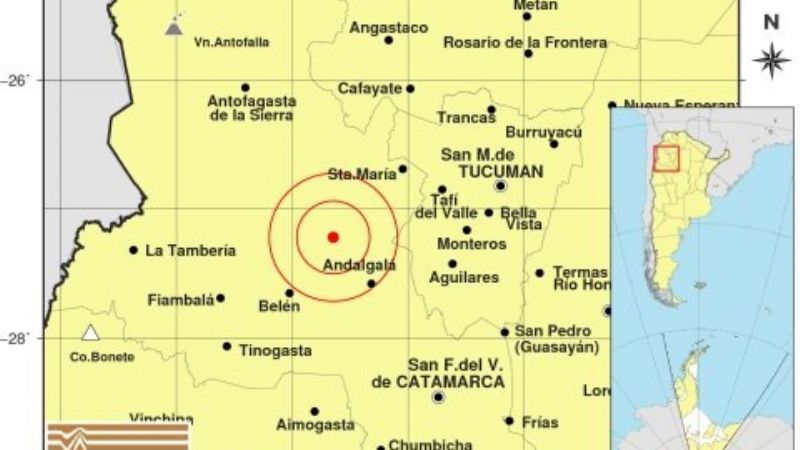 Temblor casi imperceptible en Andalgalá