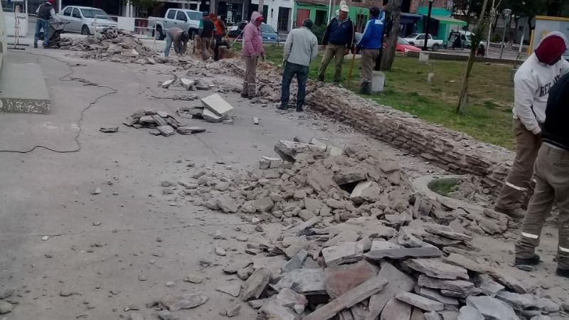 Iniciaron obra de remodelación en Plaza 25 de Mayo de Recreo