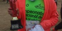 RAFAELA CÓDOBA con su trofeo.