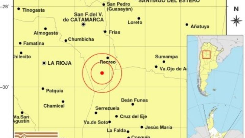 Temblor cerca de Recreo