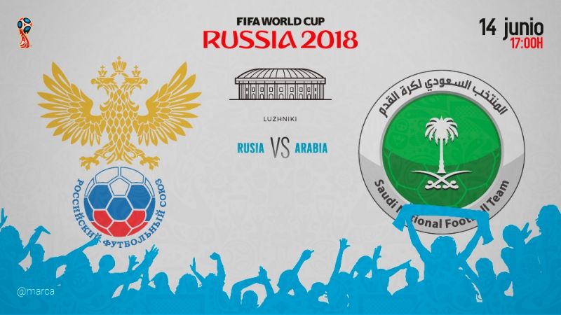 Rusia y Arabia Saudita abren el juego del Mundial 2018