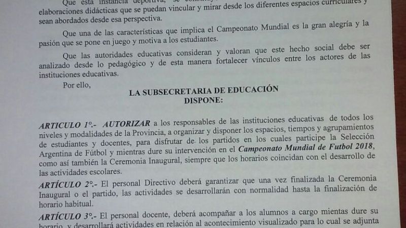 Se podrán ver los partidos de Argentina en las escuelas