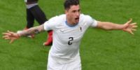 José María Giménez, también de cabeza, anotó para Uruguay.