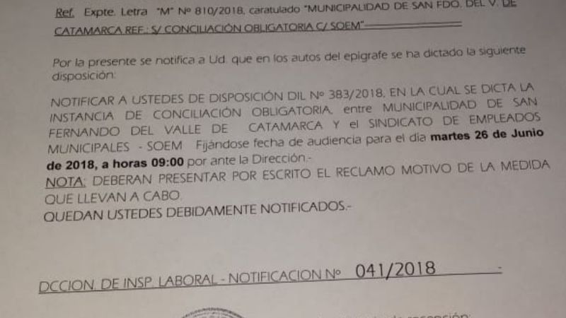 Municipales levantaron el paro por la conciliación obligatoria