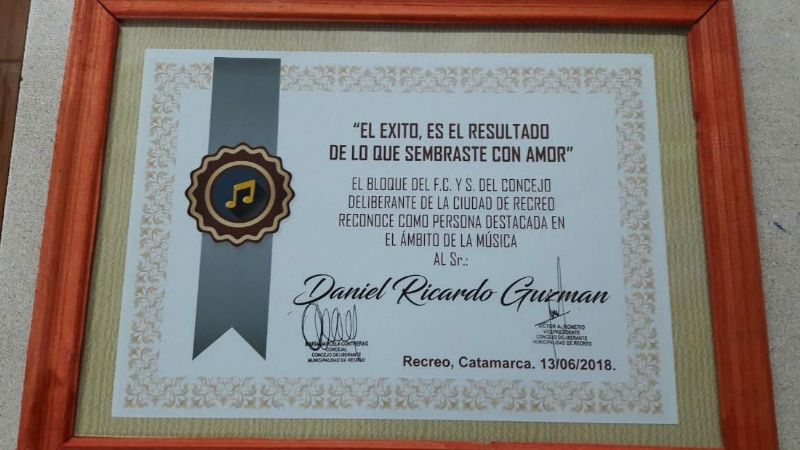 Declararon "Músico Destacado" a Daniel Guzmán