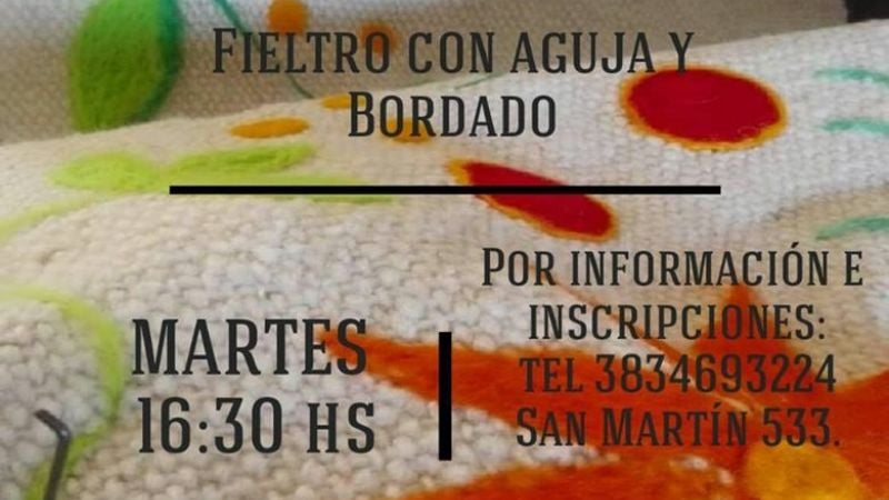 Taller de fieltro con aguja en la Casa de la Cultura