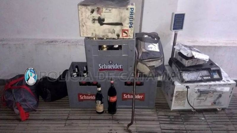 Robaron en un comercio y escondieron todo en un descampado