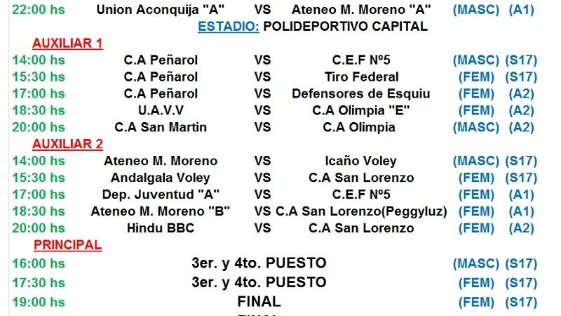 El Apertura de Vóley disputa sus juegos finales