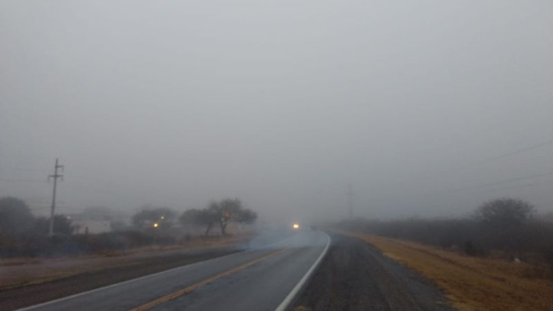 Alertan por niebla y llovizna en la Ruta 157