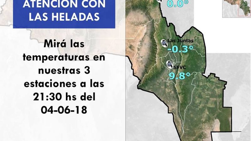 Temperatura bajo cero en Las Juntas