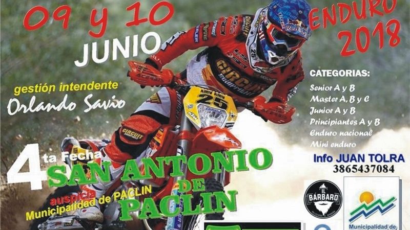 El Enduro Provincial corre en San Antonio de Paclín