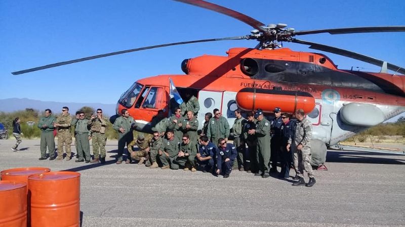 Finalizó con éxito rescate de helicóptero en los cerros de Aconquija