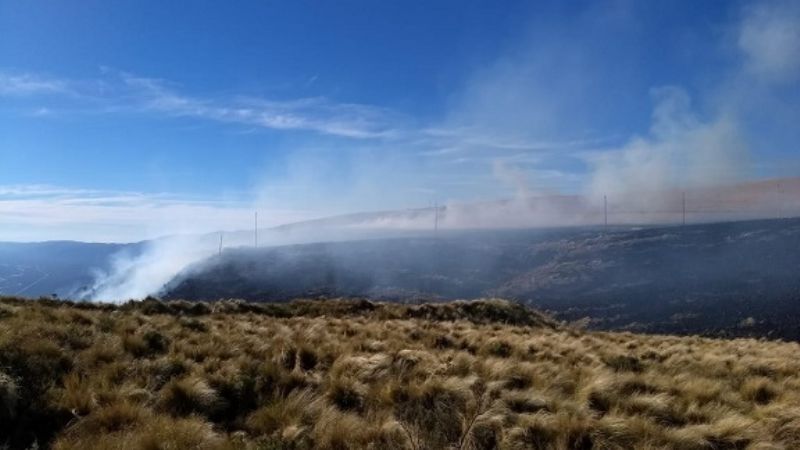 Incendio forestal arrasó con 7 hectáreas en el cerro Ancasti