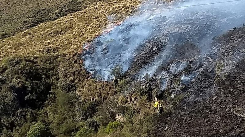 Incendio forestal arrasó con 7 hectáreas en el cerro Ancasti