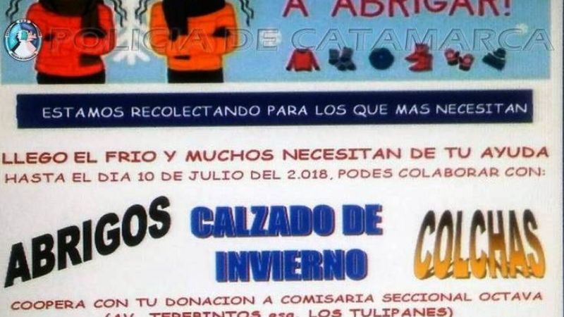 Policías realizan campaña solidaria Ayudemos a Abrigar”