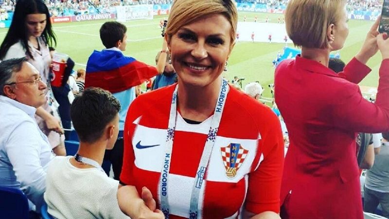 La presidenta croata es la hincha Nro. 1 de su Selección