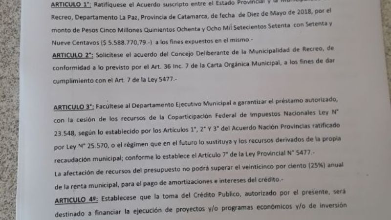 Concejales rechazaron el empréstito millonario para Herrera