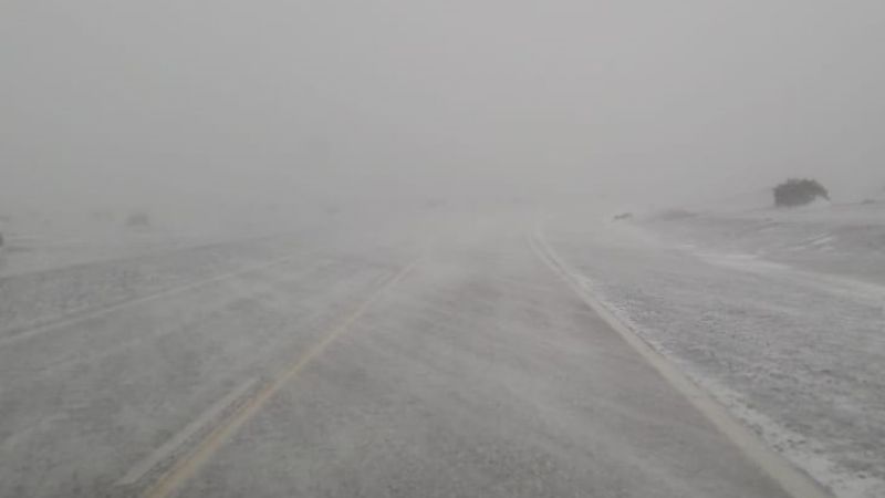 Ruta 60: Precaución de Cortaderas a Las Grutas; Paso, cerrado