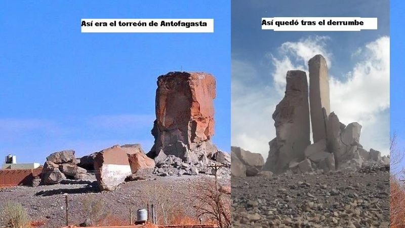 Se derrumbó un torreón icono de Antofagasta