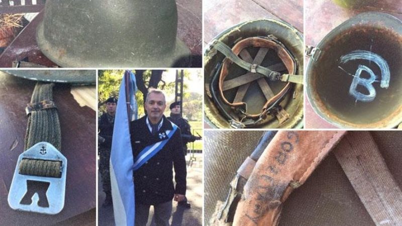 Un inglés le devolverá su casco a un veterano de Malvinas