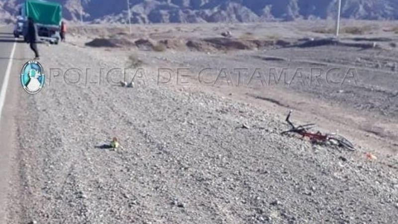 Fatalidad en Fiambalá: camión arrolló a un ciclista