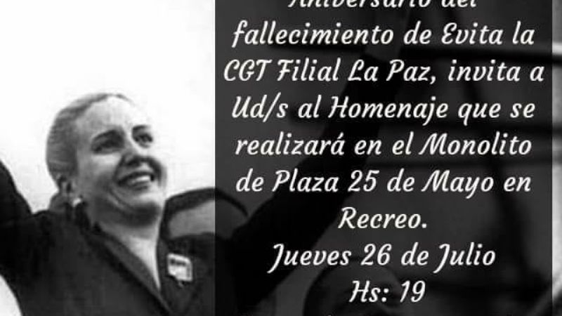 Homenajes a Eva Perón en Recreo