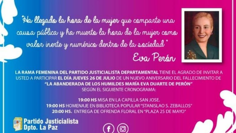 Homenajes a Eva Perón en Recreo