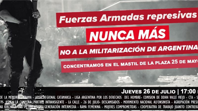Manifestación en contra de la militarización