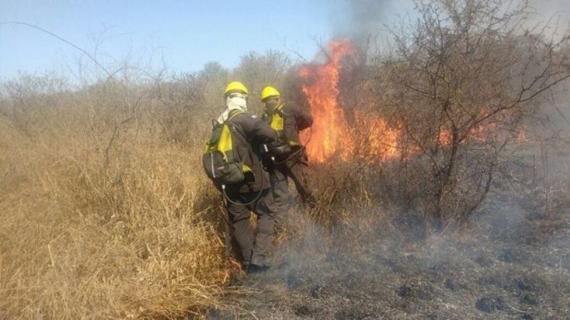 Incendio de pastizales en El Hueco