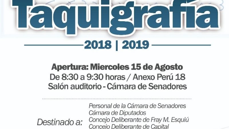 Inscripciones para el Curso de Taquigrafía