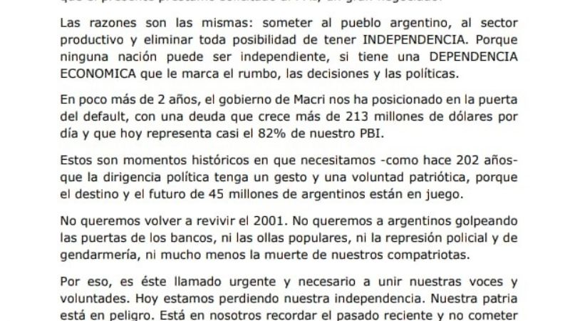 En víspera al Día de la Independencia, rechazan el acuerdo con el FMI