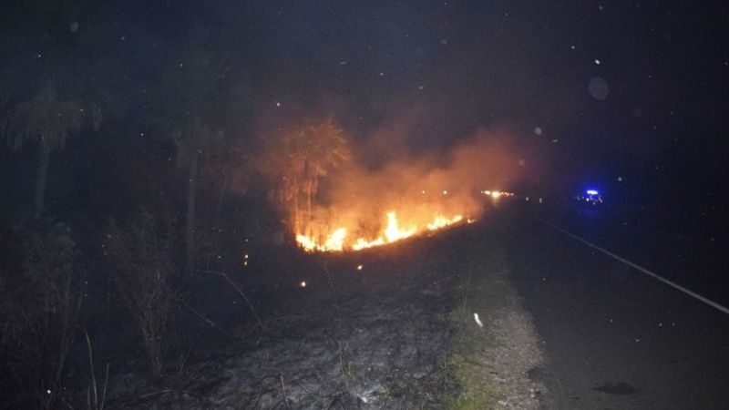 Incendio de pastizales en la zona Oeste