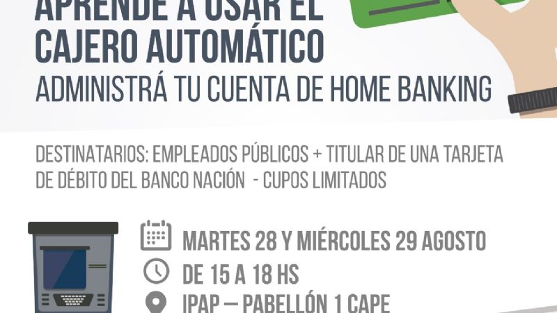 Capacitación en uso de cajeros automáticos y home banking