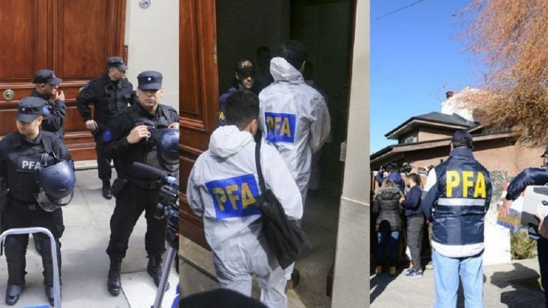 Maratónico allanamiento en el departamento de Cristina: estuvieron más de 13 horas