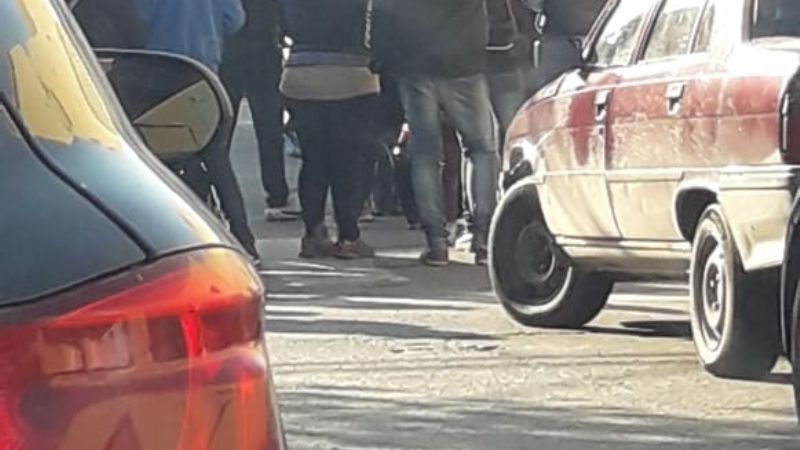Piquete en pleno centro