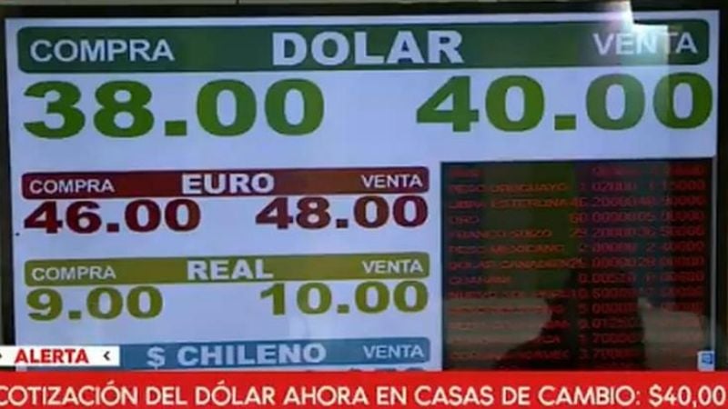 Disparada atroz del dólar que llega a $ 39,33