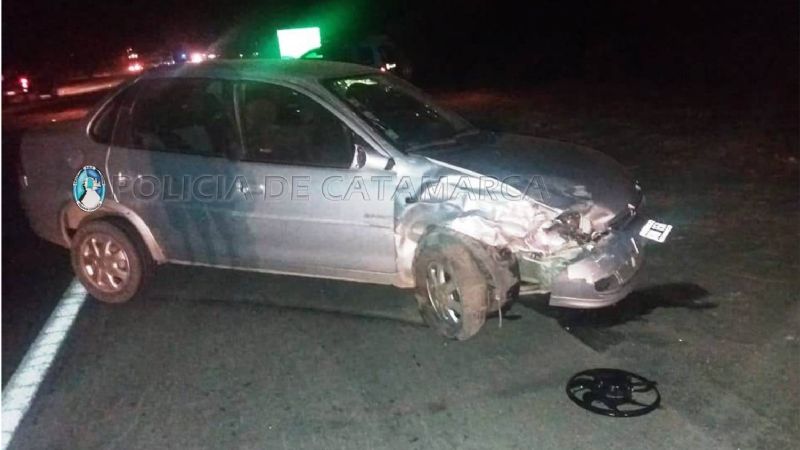 Dos heridos tras un choque de autos en la ruta 38