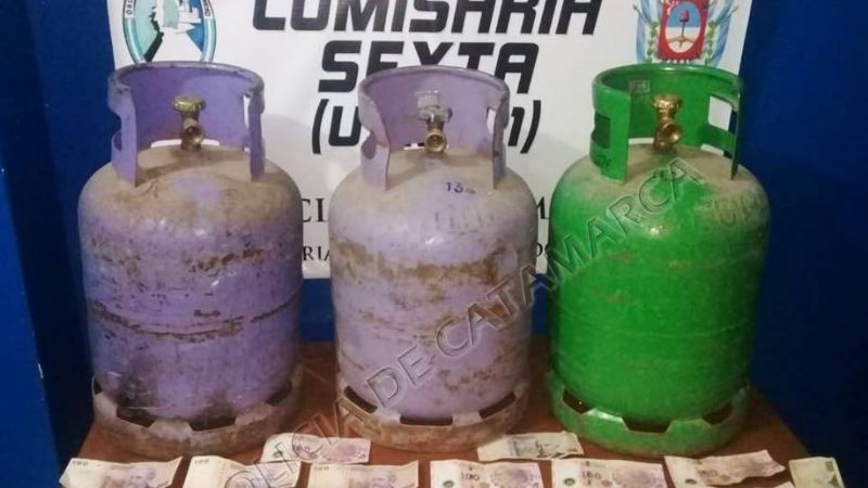 Aprehenden a un ladrón, recuperan tres garrafas y secuestran dinero