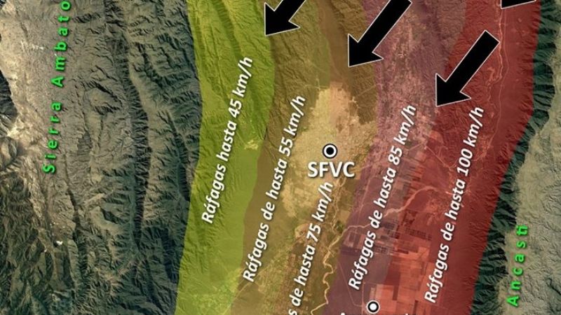 El furioso viento superó ráfagas de 90 km/h