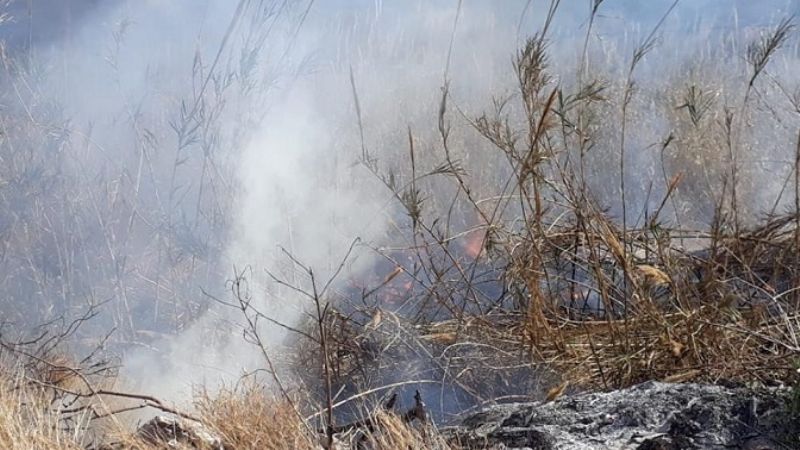 Incendio de pastizales en Sierra Brava